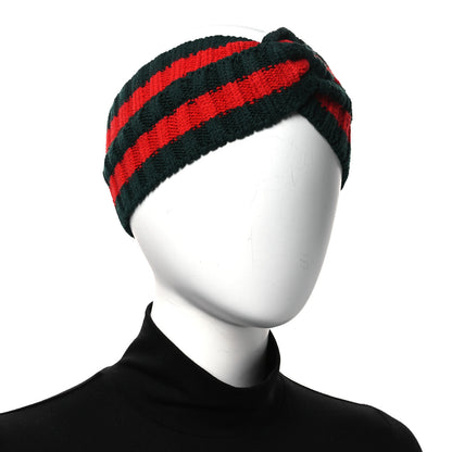 Gucci Wool Web Headband L Green Red 2 of 6