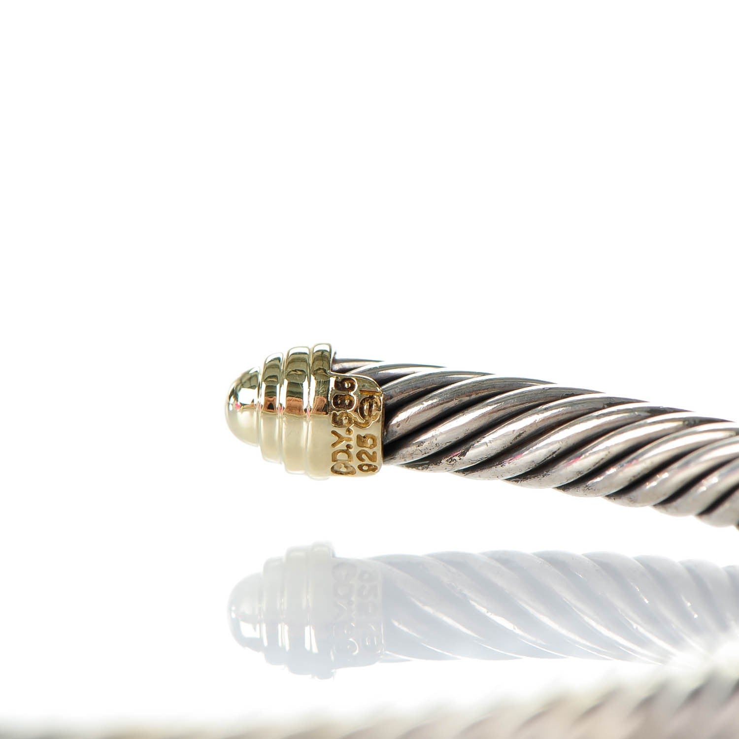 David Yurman Sterling Silver 14K Yellow Gold 5mm Cable Classics Bracelet 5 of 5