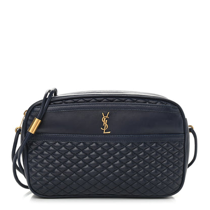 Saint Laurent Lambskin Quilted Victoire Camera Bag Deep Marine 1 of 11