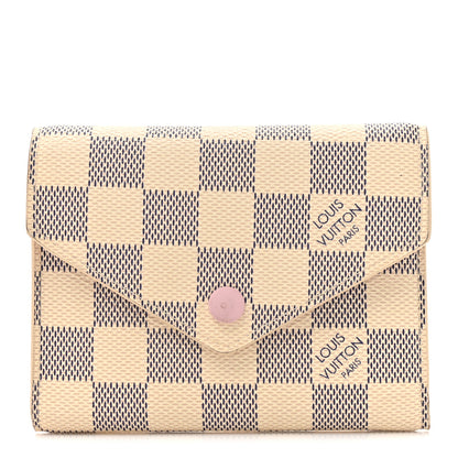Louis Vuitton Damier Azur Victorine Wallet Rose Ballerine 1 of 12