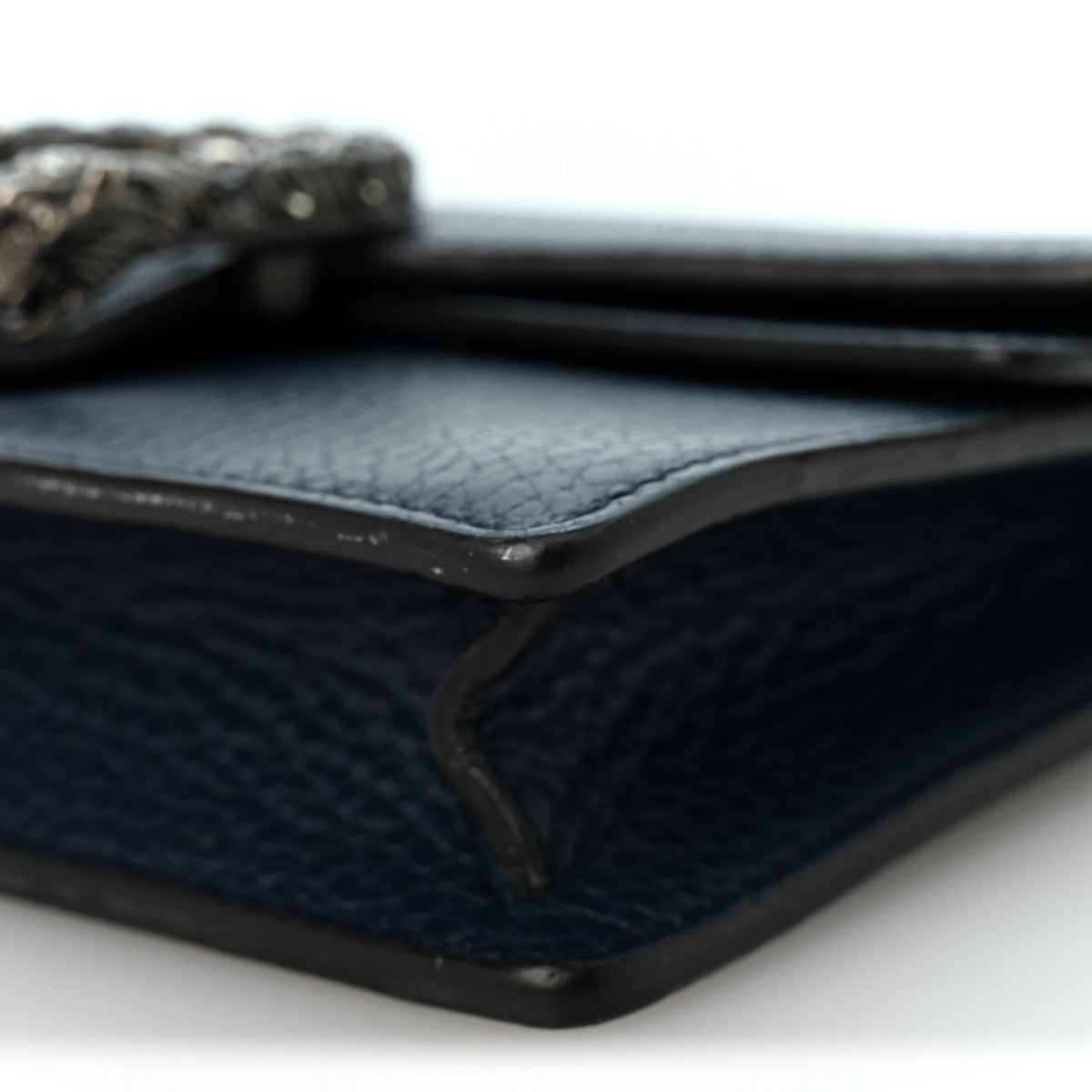 Gucci Dollar Calfskin Crystal Super Mini Dionysus Shoulder Bag Blue Agata Black Diamond 9 of 9