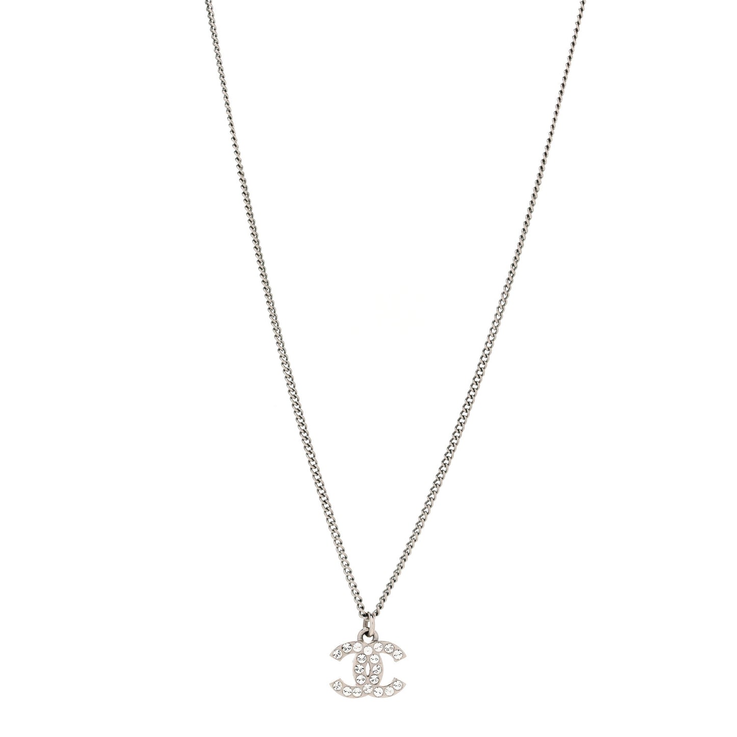 Crystal Timeless CC Necklace Silver