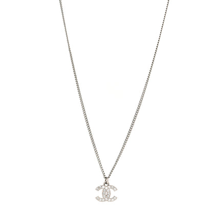Chanel Crystal Timeless CC Necklace Silver 1 of 5