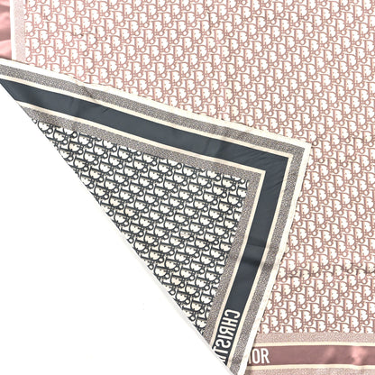 Christian Dior Silk Oblique Scarf Rose Grey 2 of 2