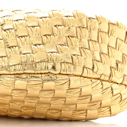 Bottega Veneta Laminated Calfskin Pressed Intreccio Mini Jodie Gold 9 of 10