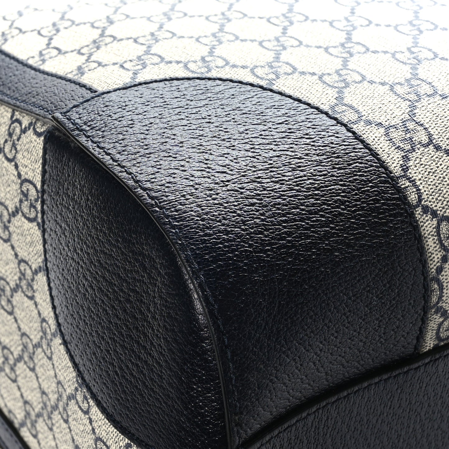 GG Supreme Monogram Textured Dollar Calfskin Web Large Savoy Duffle Bag Beige Blue