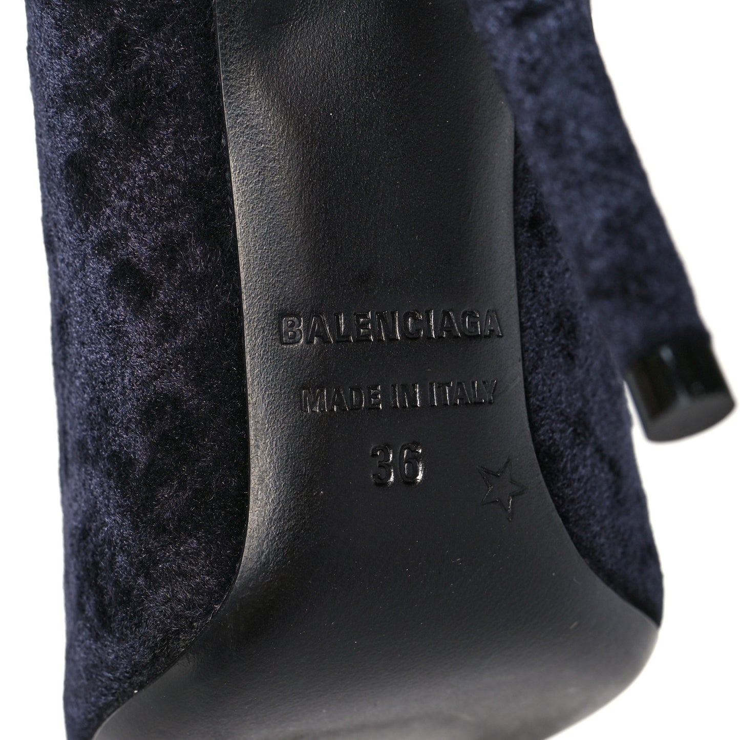 Velvet Spandex Extreme Pointed Toe Knife Ankle Boots 36 Black
