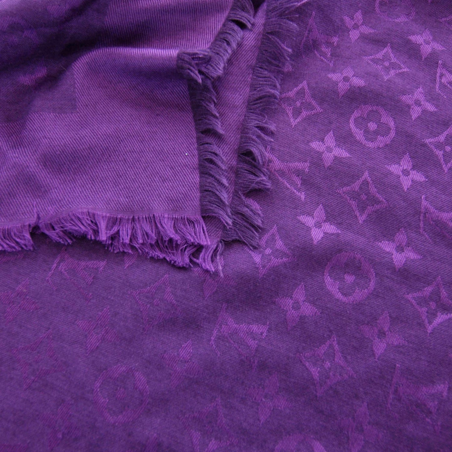 Wool Silk Monogram Shawl