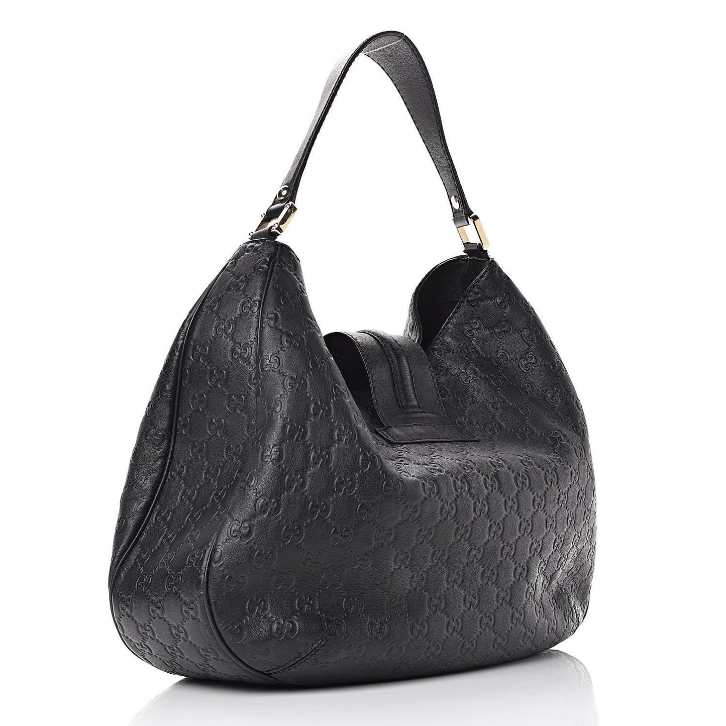 Guccissima Large New Ladies Web Hobo Black