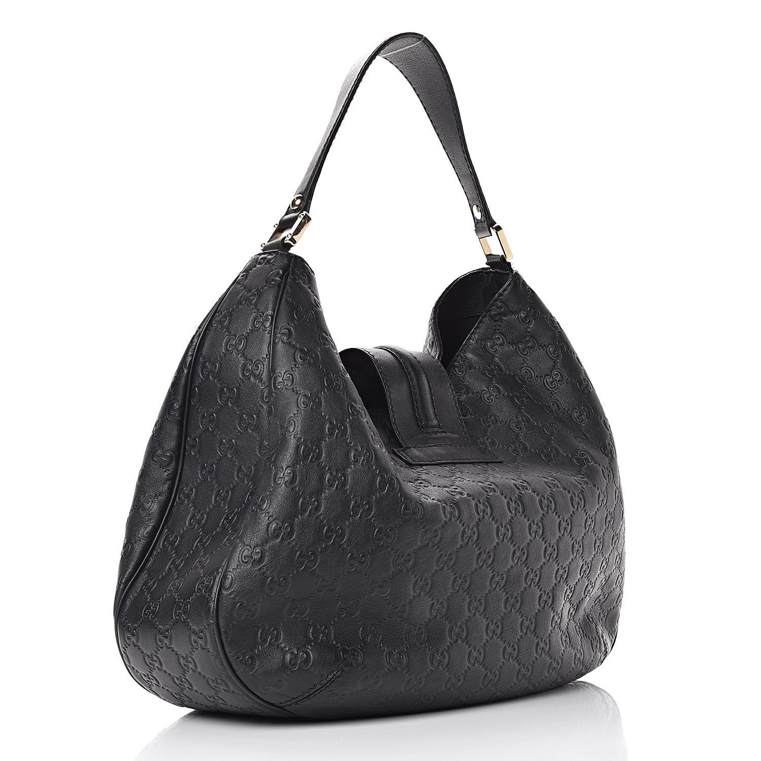 Gucci Guccissima Large New Ladies Web Hobo Black 3 of 10