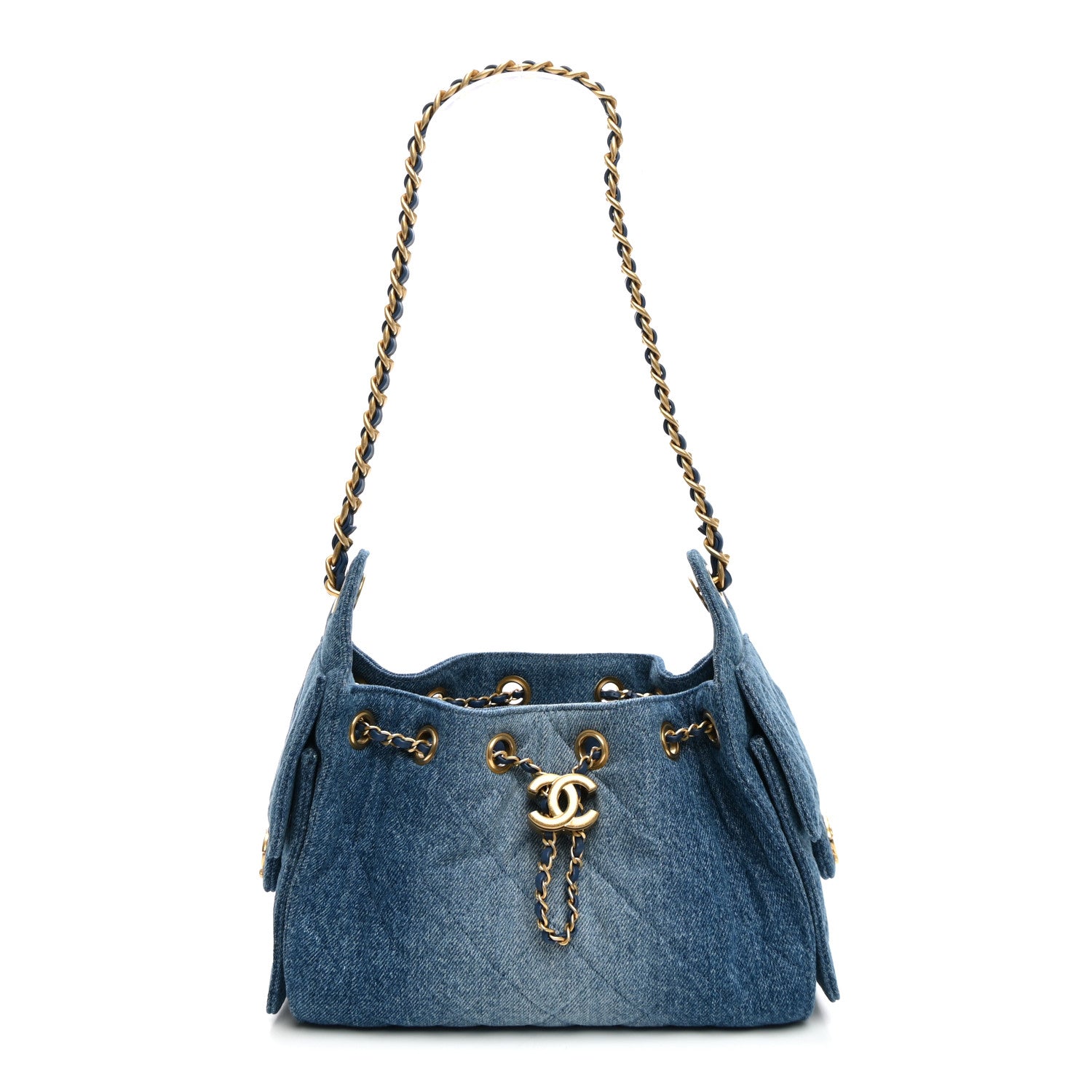 Chanel Washed Denim Quilted Mini Chanel 25 Handbag Blue 1 of 10