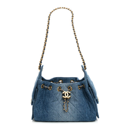 Chanel Washed Denim Quilted Mini Chanel 25 Handbag Blue 1 of 10