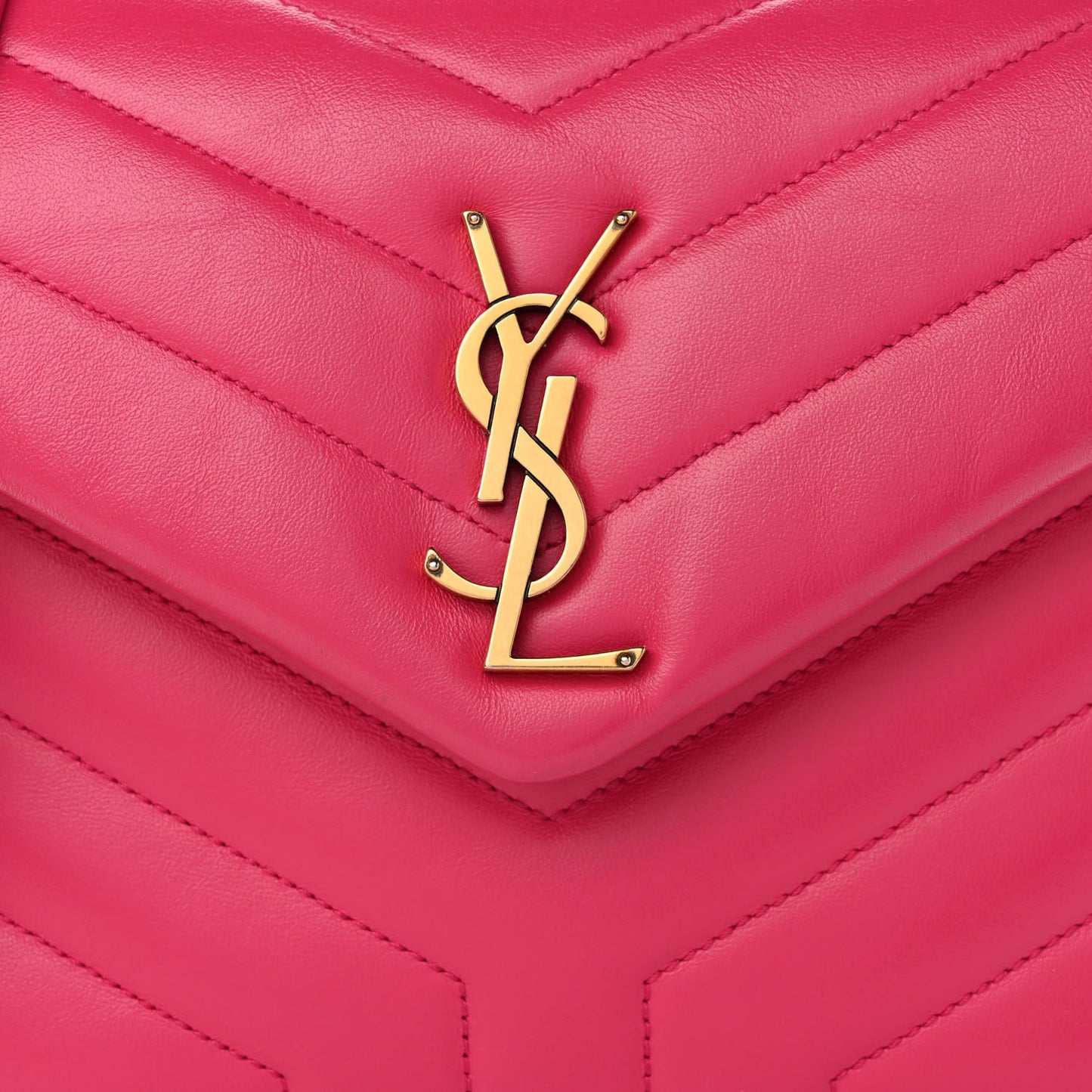 Calfskin Y Quilted Monogram Small Loulou Chain Satchel Fresh Fuchsia