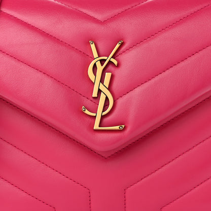 Saint Laurent Calfskin Y Quilted Monogram Small Loulou Chain Satchel Fresh Fuchsia 9 of 11