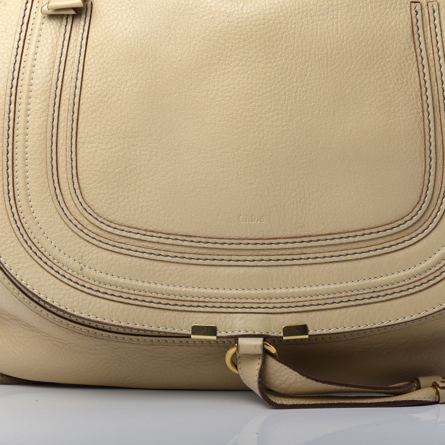 Calfskin Large Marcie Hobo Beige