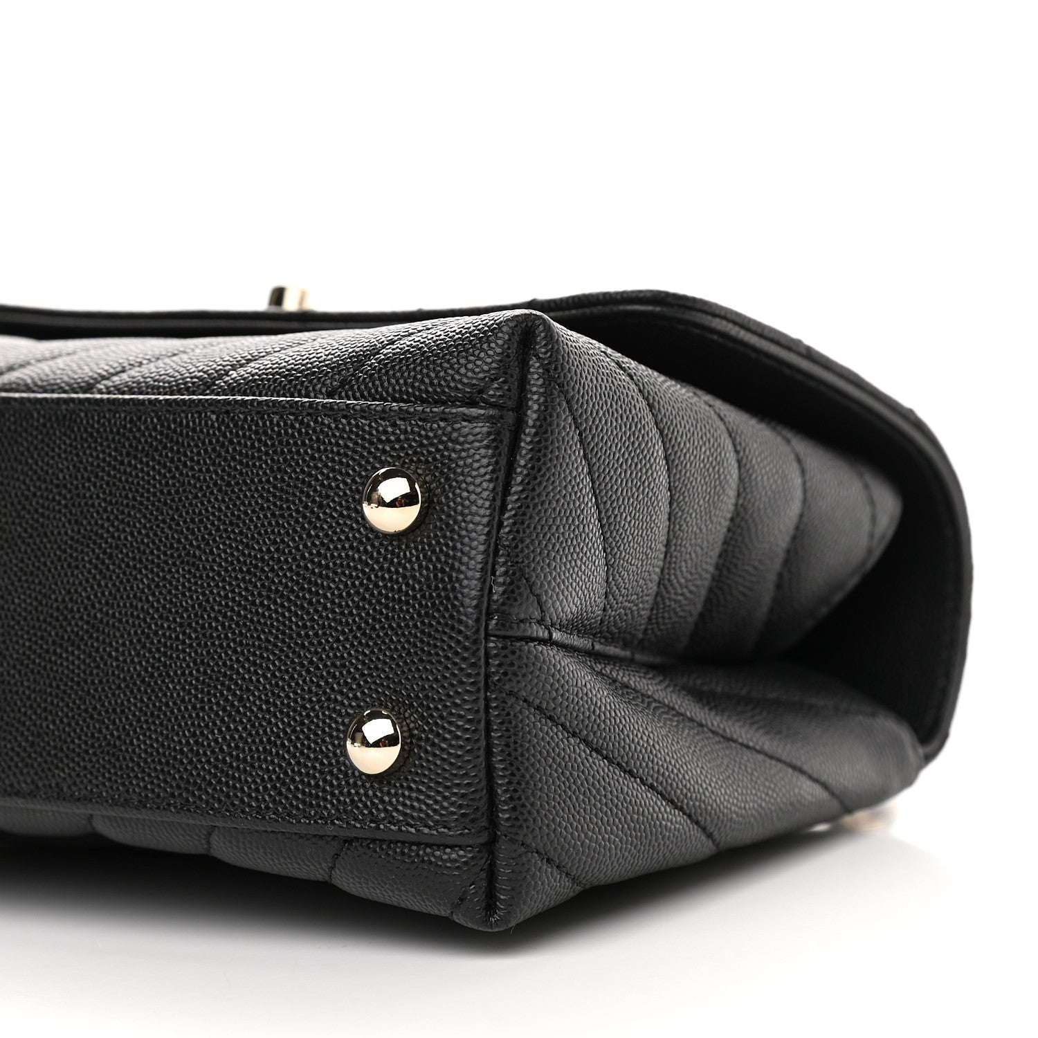 Chanel Caviar Chevron Quilted Mini Coco Handle Flap Black 9 of 9