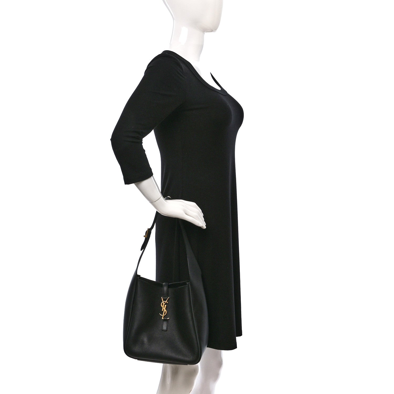 Saint Laurent Smooth Calfskin Small Le 5 A 7 Soft Hobo Black 2 of 10