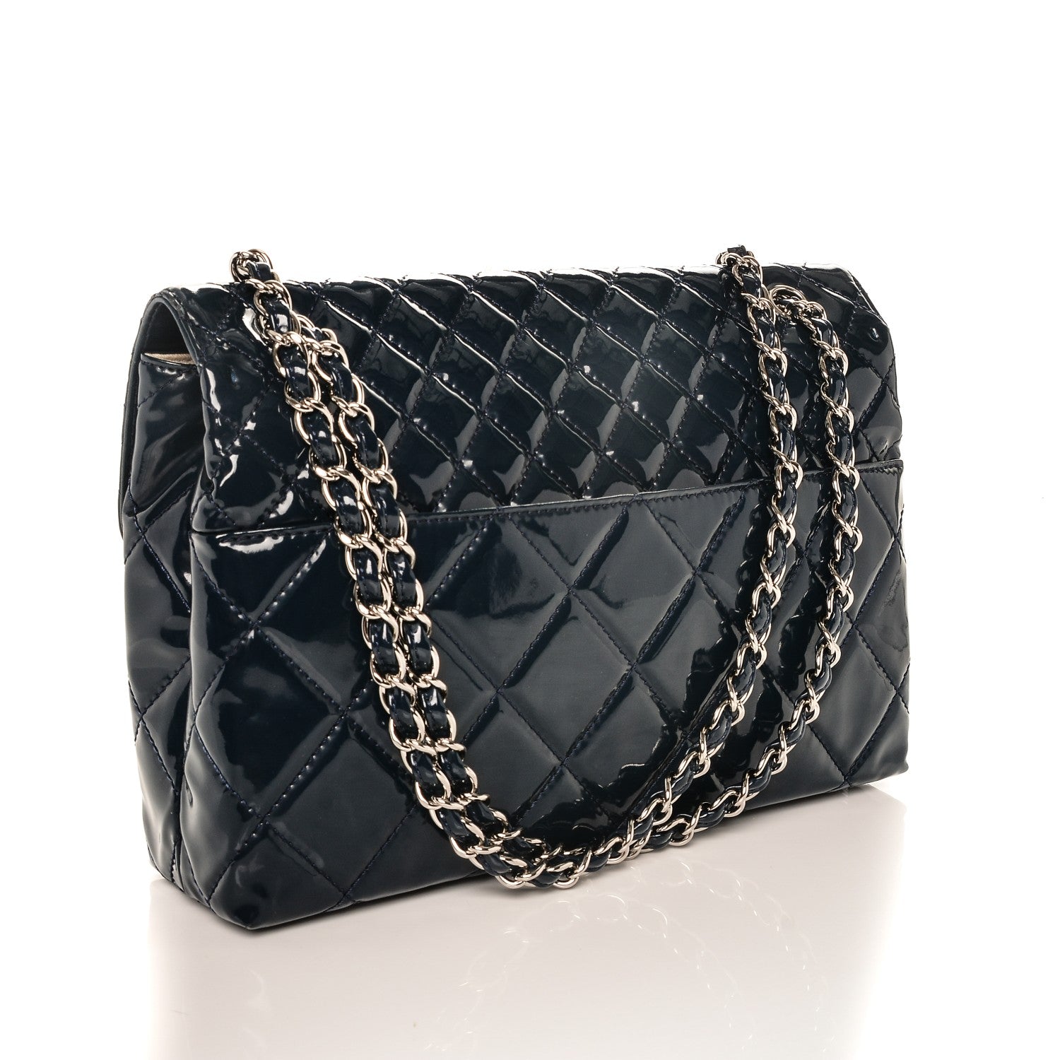 Chanel Vinyl Quilted In The Business Flap Navy Blue 3 of 13