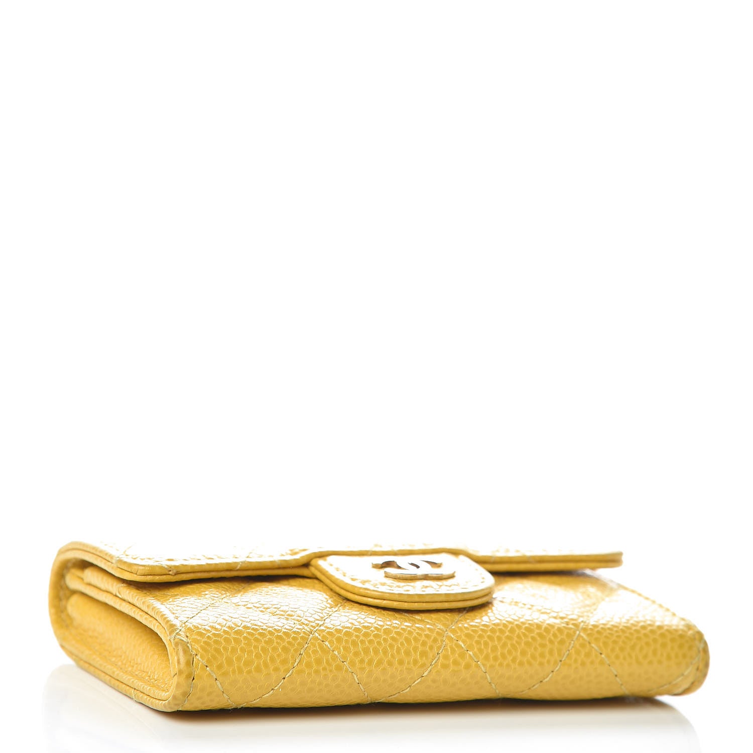 Chanel Caviar Quilted Flap Card Holder Yellow 4 of 9