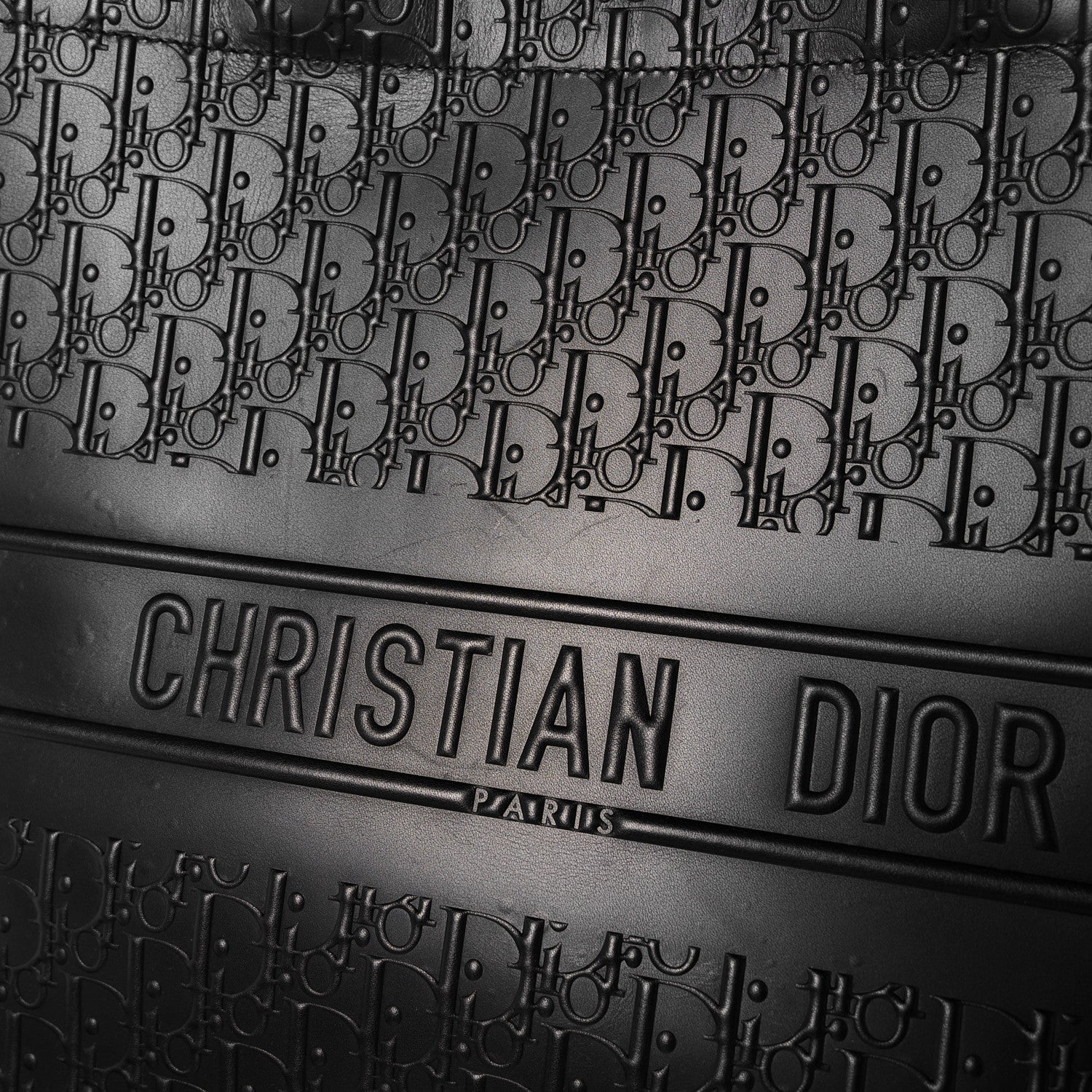 Christian Dior Oblique Calfskin Embossed Large Book Tote Black 12 of 14