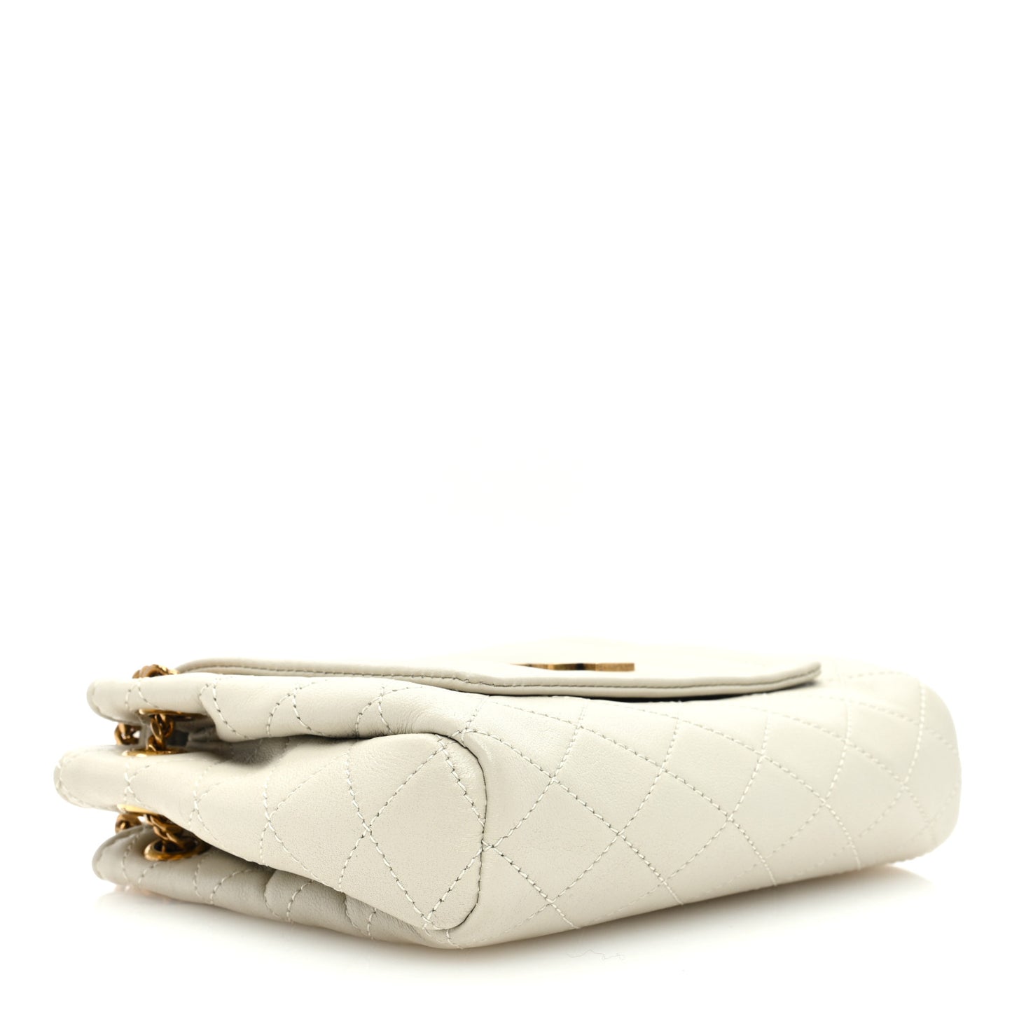 Lambskin Quilted Monogram Mini Nolita Blanc Vintage