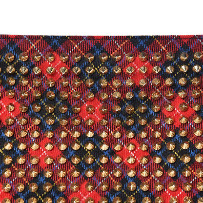 Christian Louboutin Calfskin Tartan Studded Loubiposh Clutch 10 of 10