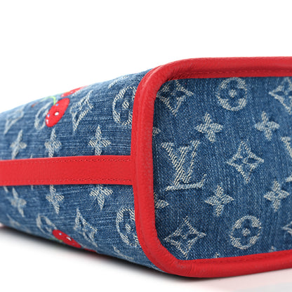 Louis Vuitton LV X TM Monogram Denim Cerises Neverfull Inside Out BB 10 of 11