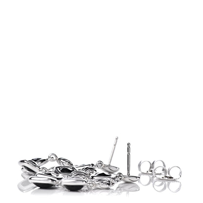 David Yurman Sterling Silver Black Onyx Sculpted Cable Chandelier Earrings 3 of 4