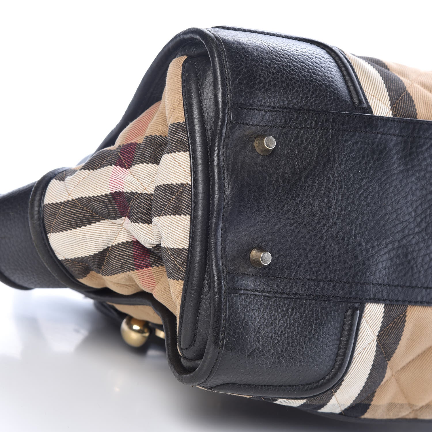 Burberry House Check Quilted Large Manor Tote Black 8 of 16