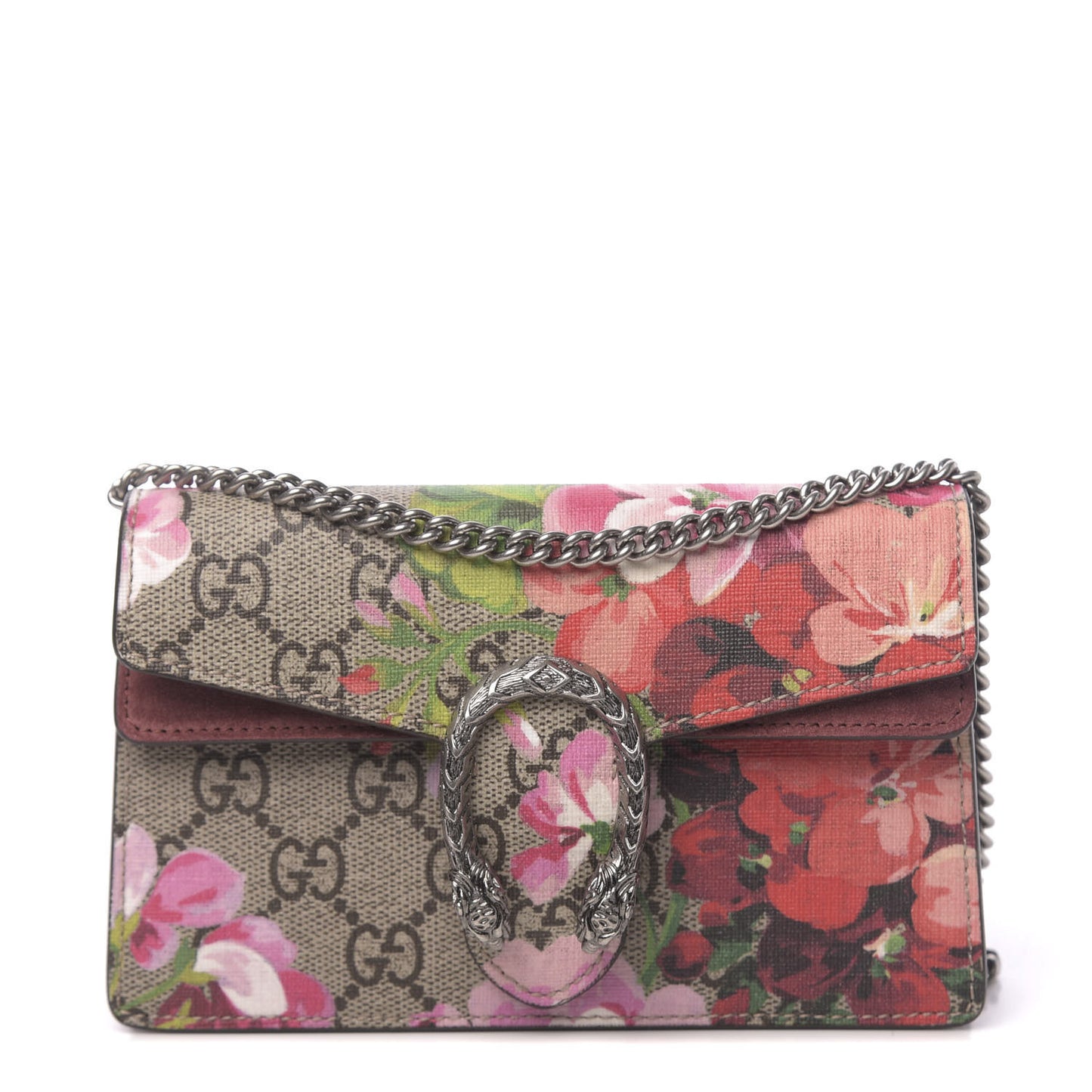 GG Supreme Monogram Blooms Super Mini Dionysus Shoulder Bag Beige Multicolor Dry Rose