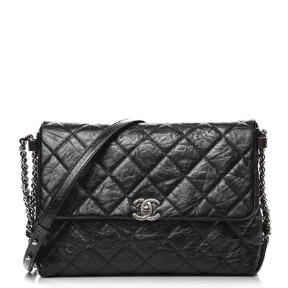 Chanel Crackled Aged Calfskin Big Bang Flap Black 1 of 8