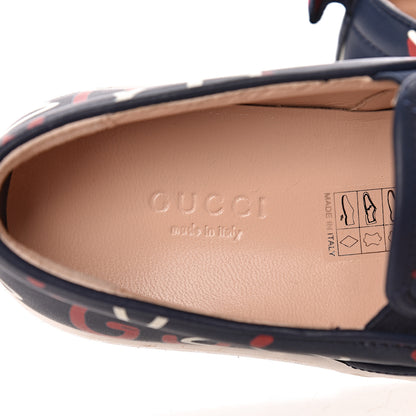 Gucci Calfskin GucciGhost Print Womens Slip On Sneakers 36.5 Blue Agata Hibiscus Red 9 of 13