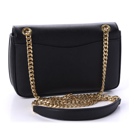 Prada Saffiano Flap Shoulder Bag Black 3 of 11