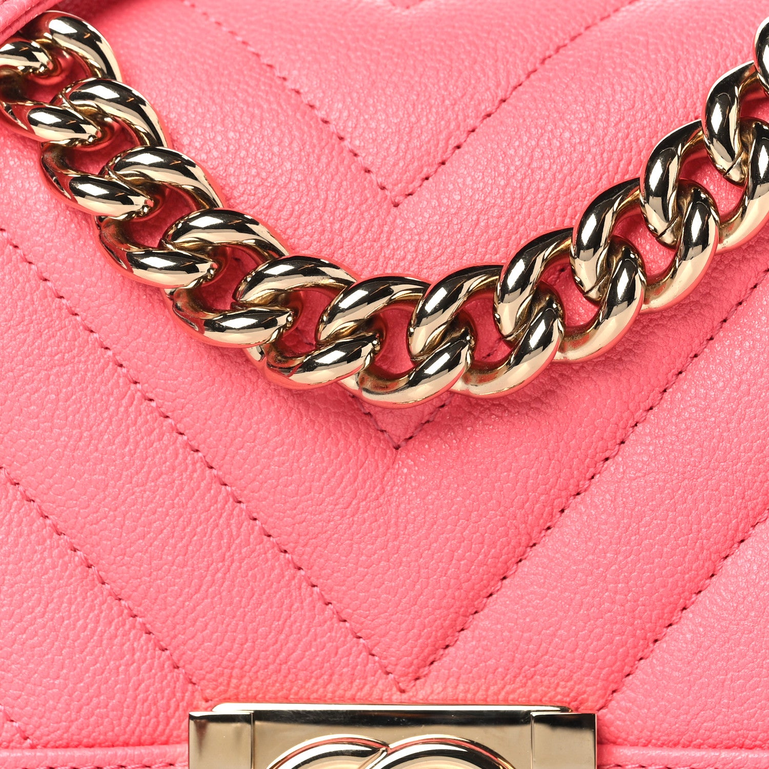 Chanel Caviar Chevron Quilted Small Boy Flap Pink 8 of 11