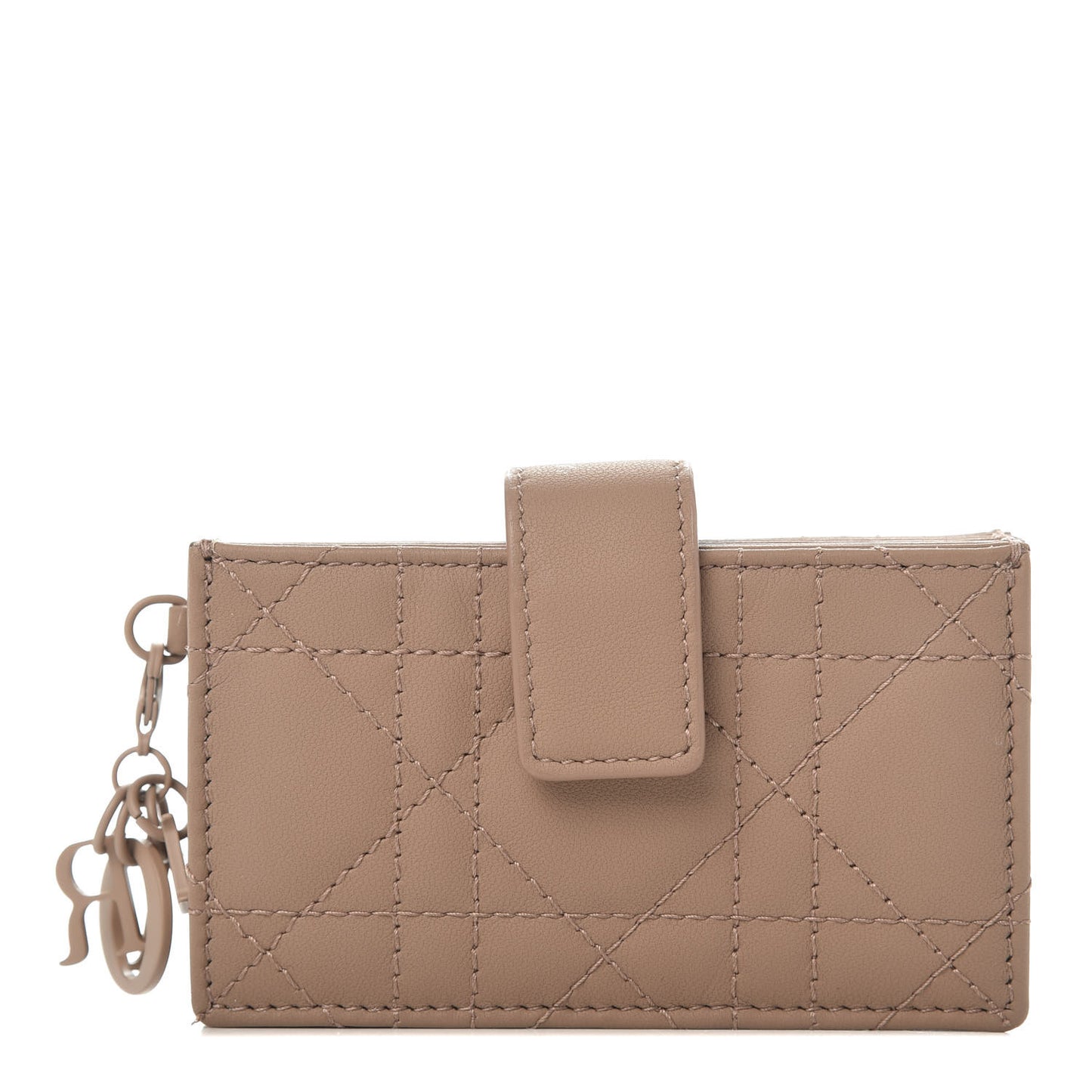 Ultra Matte Calfskin Cannage Lady Dior 5-Gusset Card Holder Blush Powder