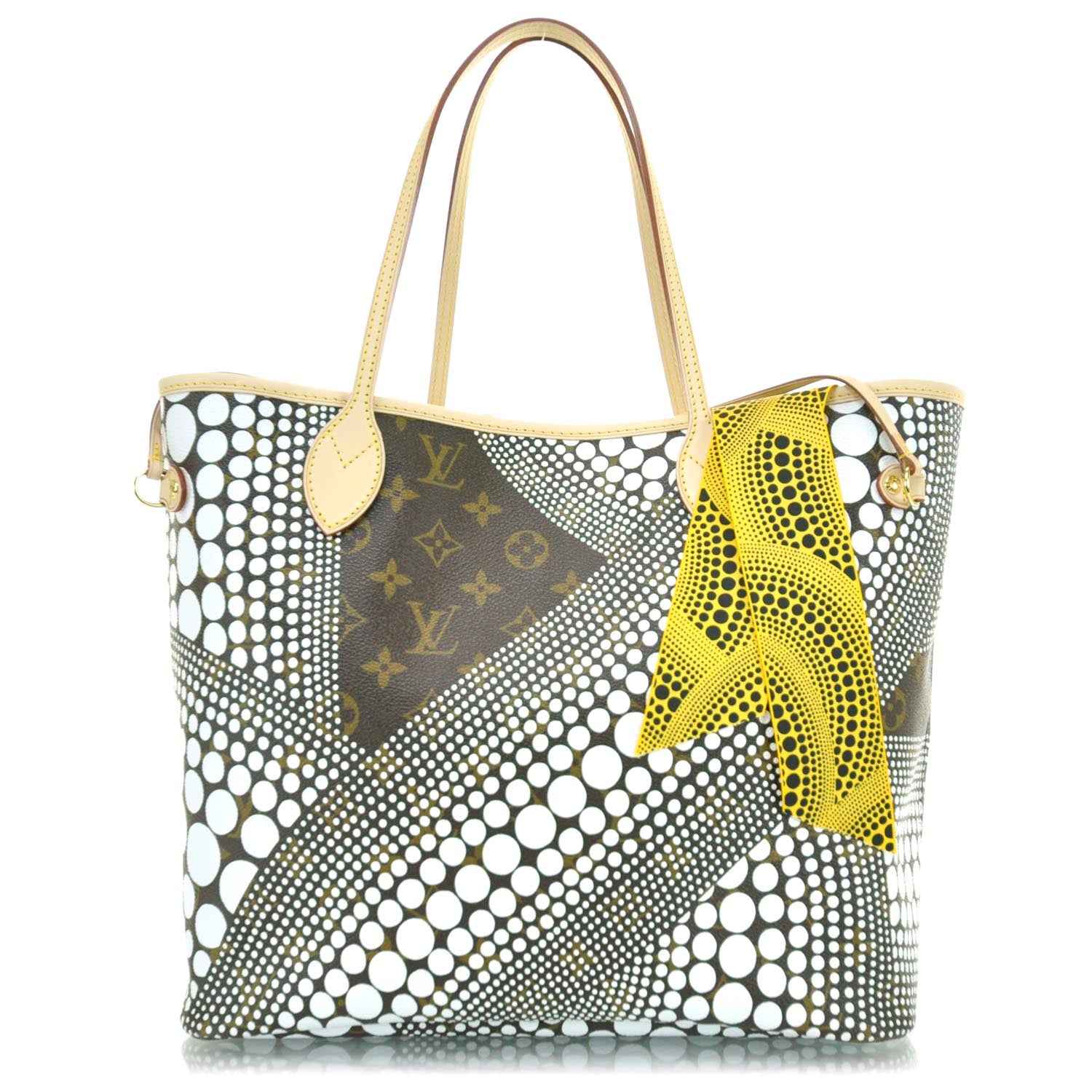 Louis Vuitton Monogram Kusama Waves Neverfull MM White 3 of 10