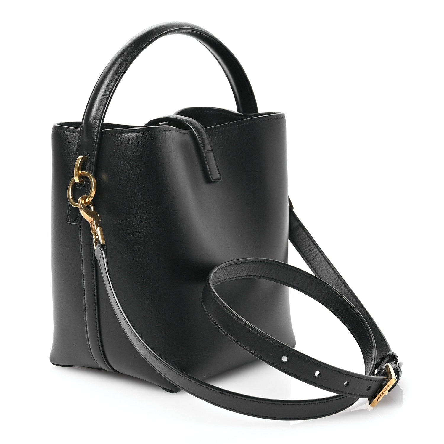 Saint Laurent Shiny Calfskin Le 37 Mini Bucket Bag Black 3 of 10