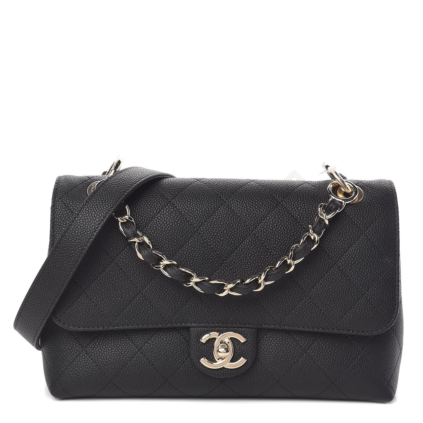 Caviar Quilted City Walk Flap Black