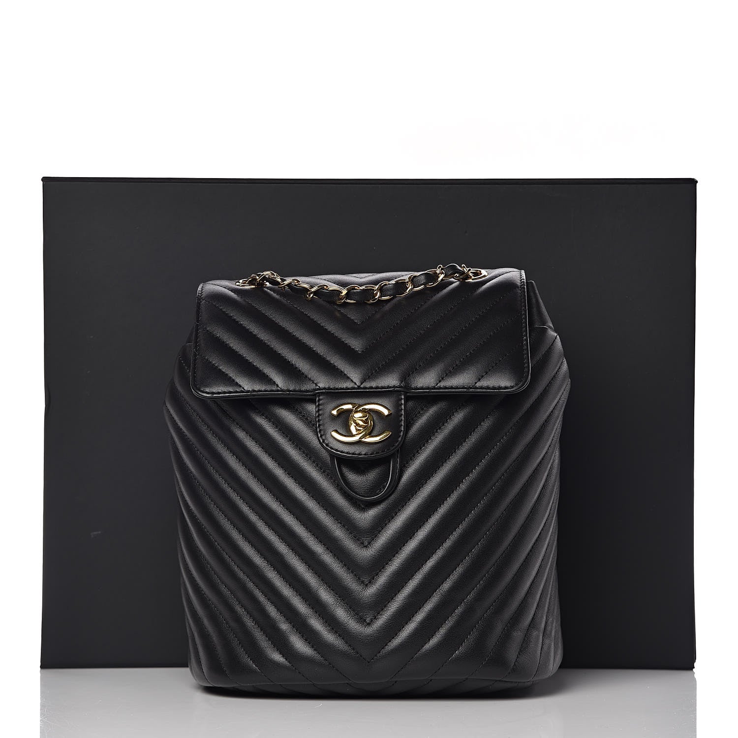 Chanel Lambskin Chevron Quilted Small Urban Spirit Backpack Black 10 of 10