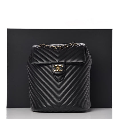 Chanel Lambskin Chevron Quilted Small Urban Spirit Backpack Black 10 of 10