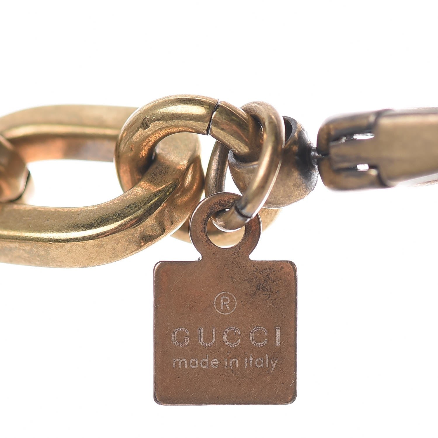 Gucci Crystal Chain Necklace Gold 7 of 8