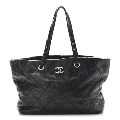 Chanel Glazed Calfskin Large On The Road Tote Black 1 of 15