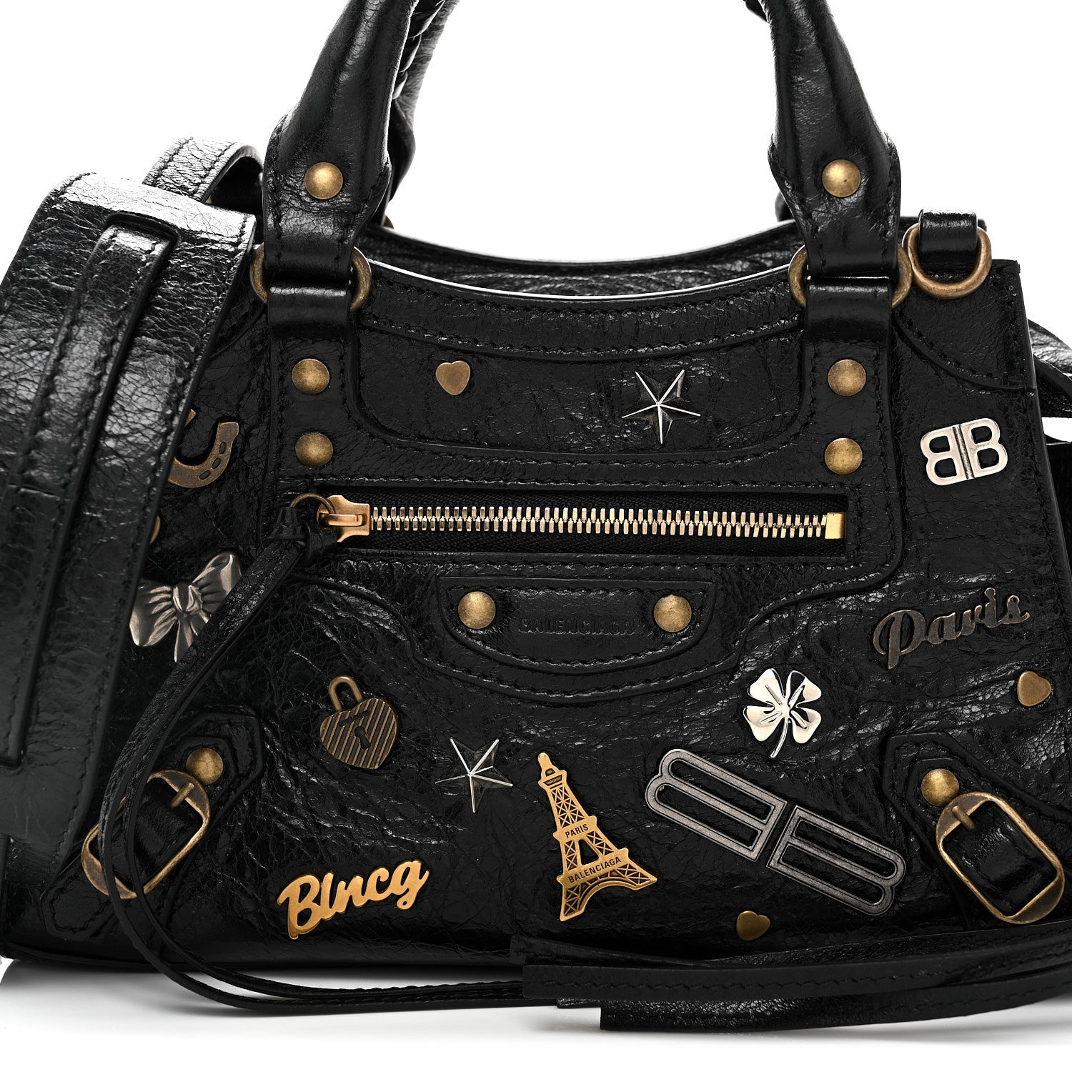 Balenciaga Agneau Neo Classic Hardware Pins Mini City Black