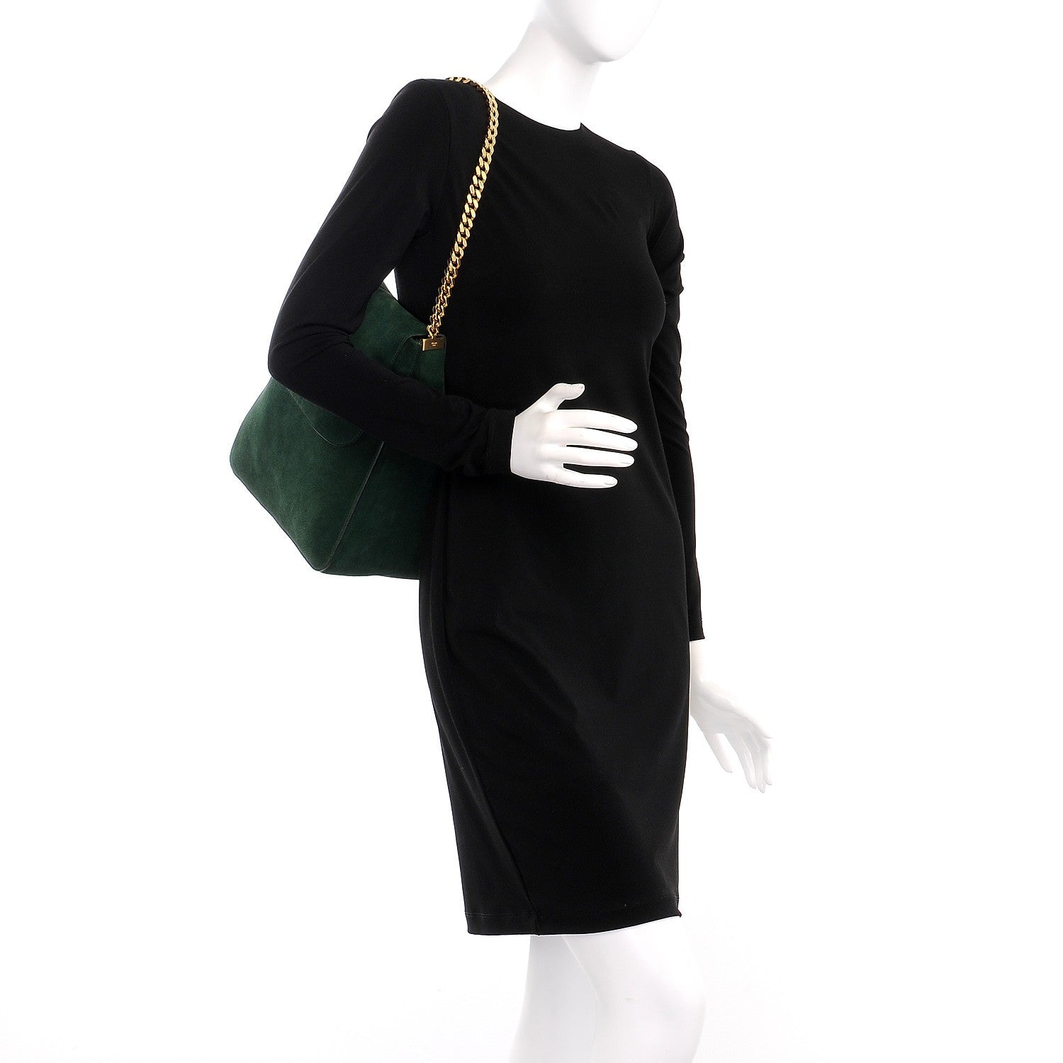 Celine Suede Medium Gourmette Emerald 2 of 6