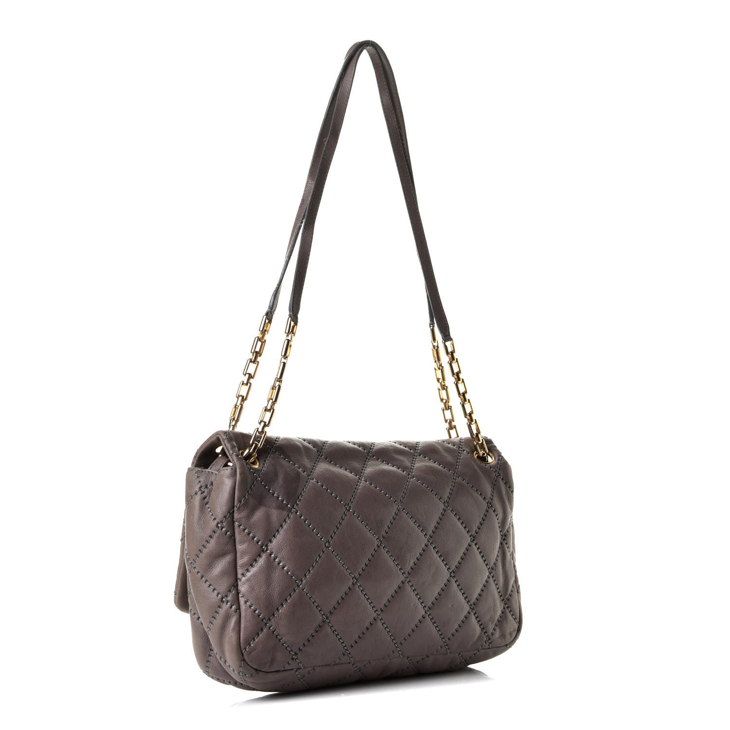 Chanel Calfskin Quilted Large Retro Chain Flap Grey 2 of 10