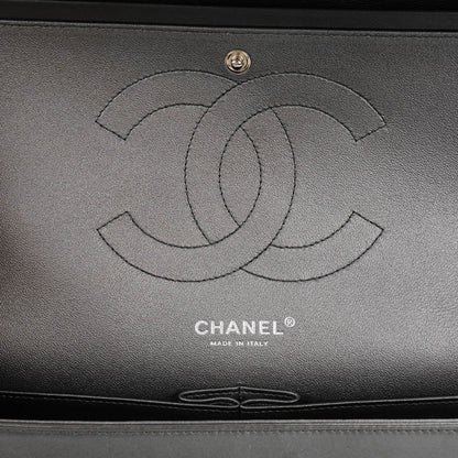 Chanel Metallic Lambskin Quilted Jumbo Double Flap Charcoal Grey 6 of 8