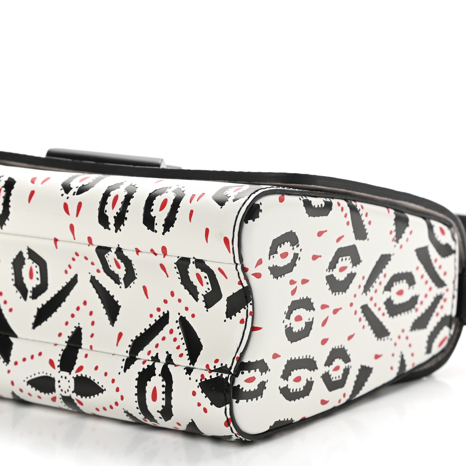Louis Vuitton Calfskin Graphic Print Twist Shoulder Bag MM White Black 9 of 11
