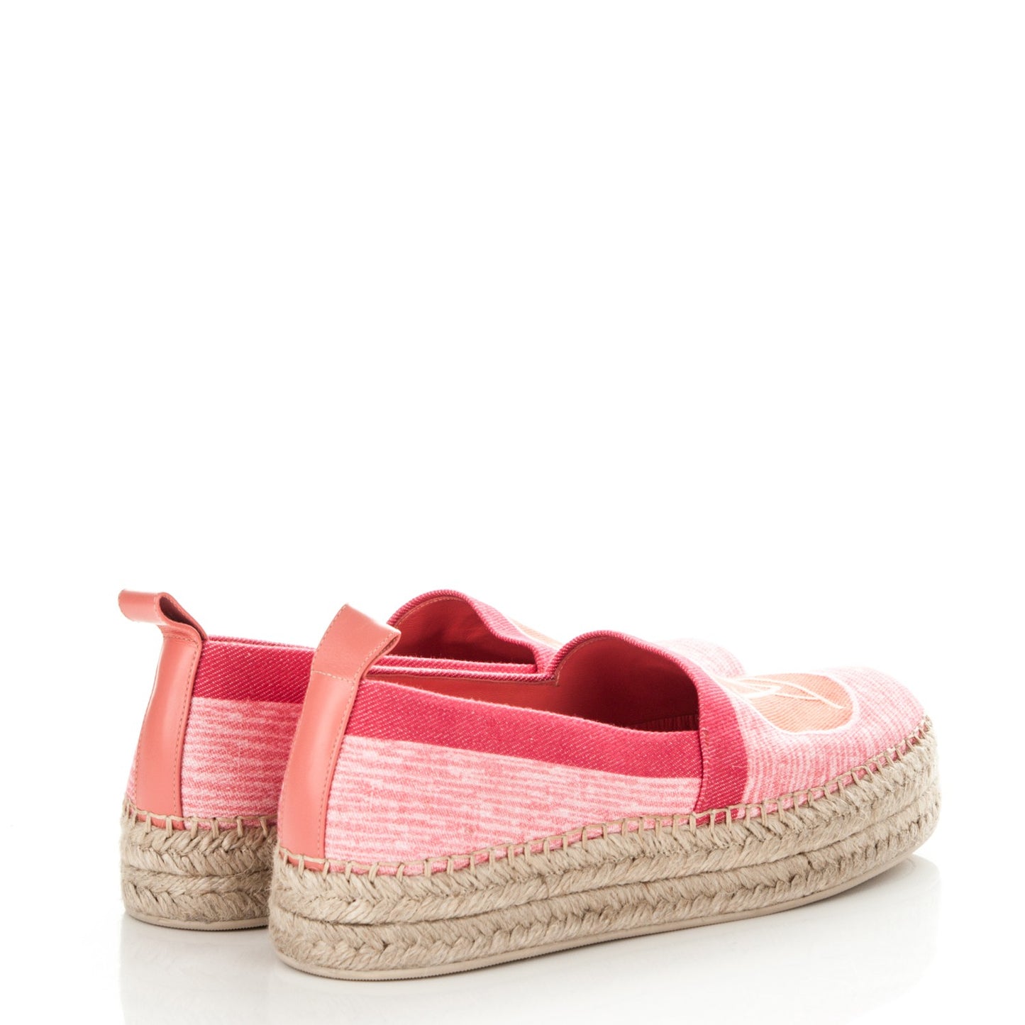 Canvas Blue Shore Espadrille Flats 40 Corail