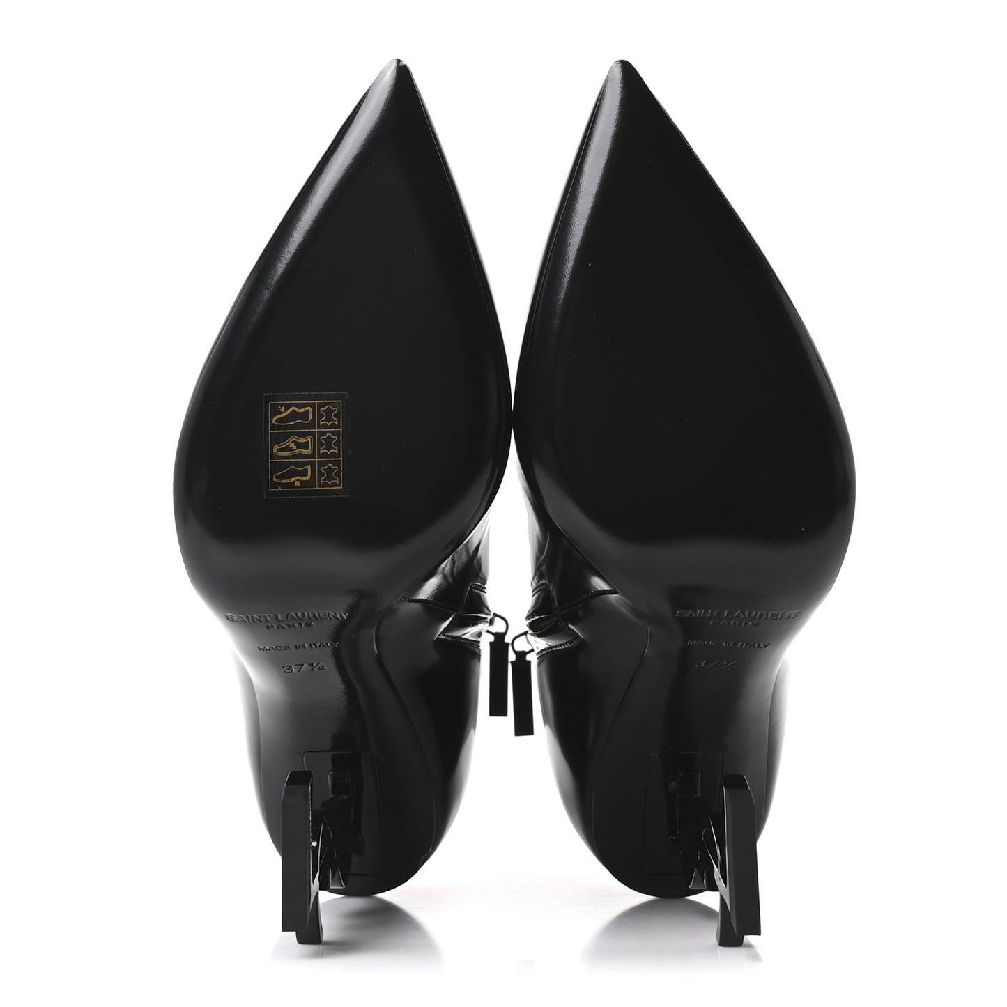 Glazed Calfskin Opyum Ankle Boots 37.5 Black