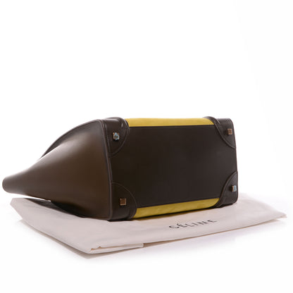 Celine Nubuck Calfskin Mini Tri-Color Luggage Chartreuse 4 of 10